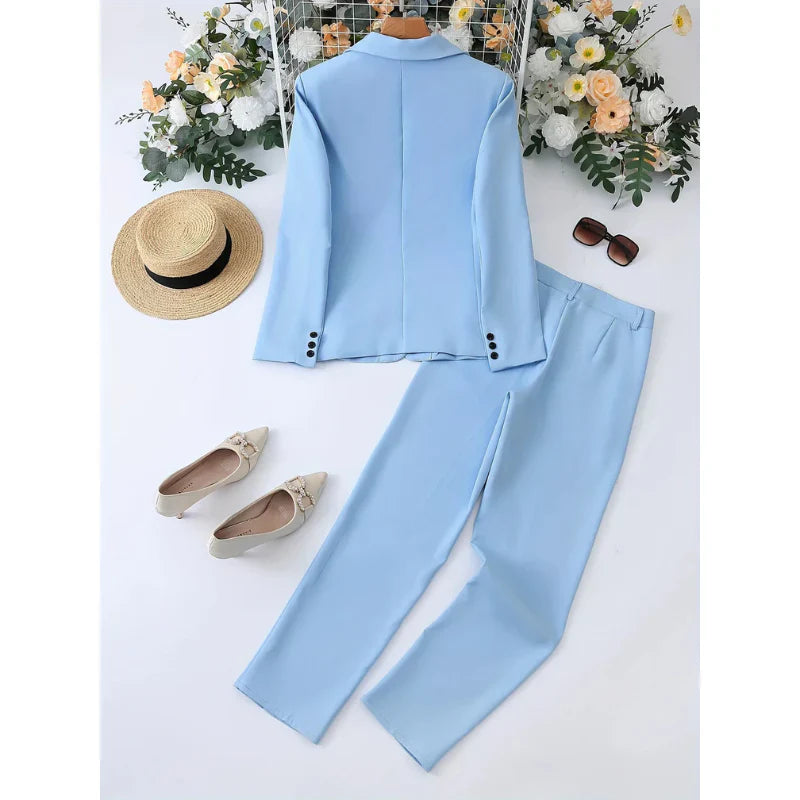 Klassisches damen blazer set mit reverskragen