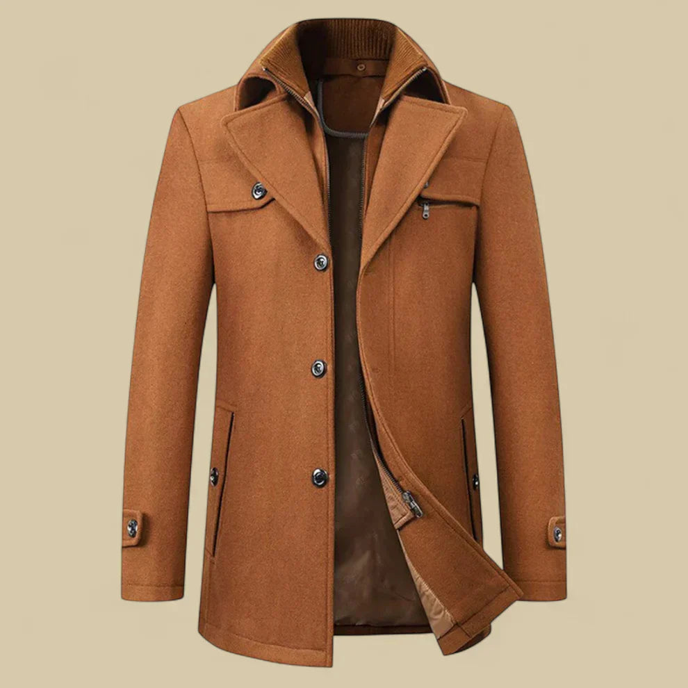 Herren-fleecejacke mit doppelter knopfleiste, maßgeschneidert für den winter – herren