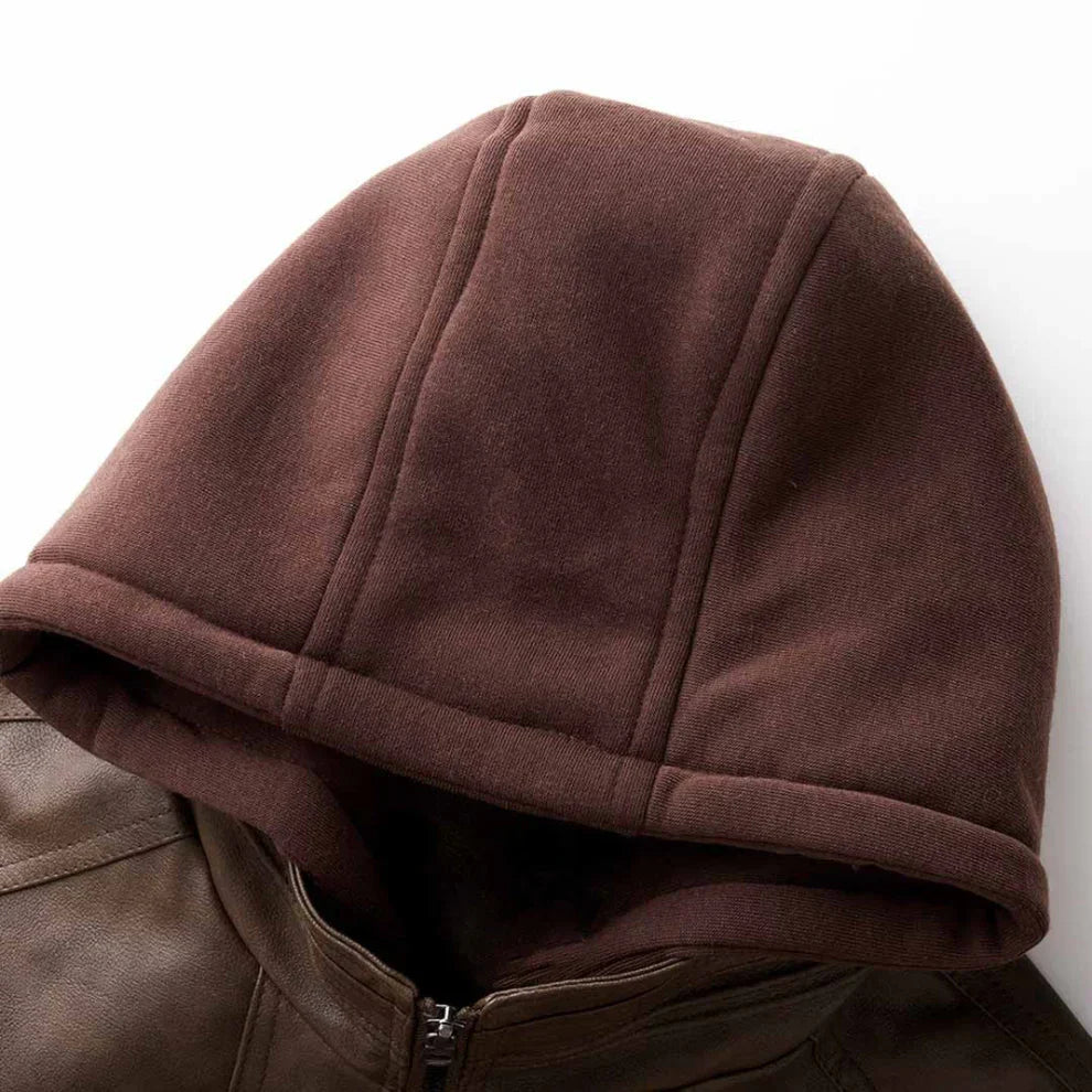 Taillierte herren-lederjacke mit reißverschluss – herren