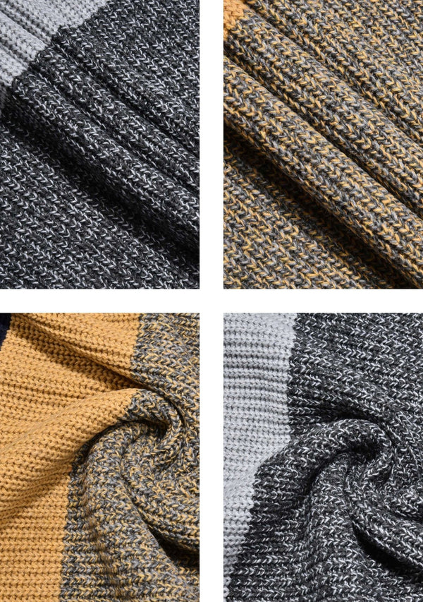 Norbert – moderner feinstrickpullover im color-blocking-design