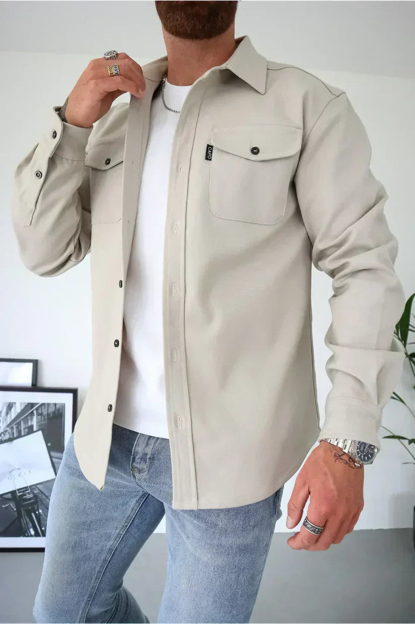 Martin – baumwoll overshirt mit knopfleiste