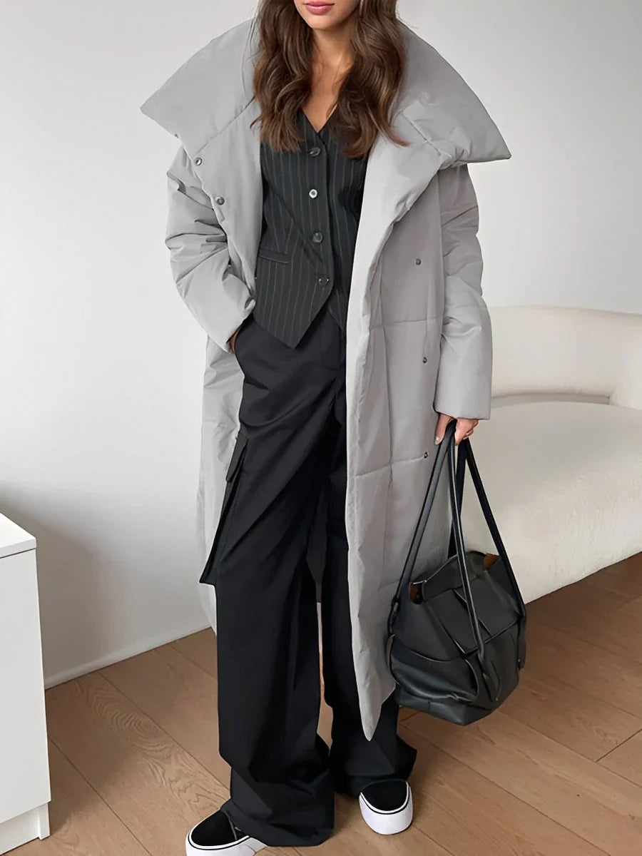 Adaline lange, warme steppjacke – damen