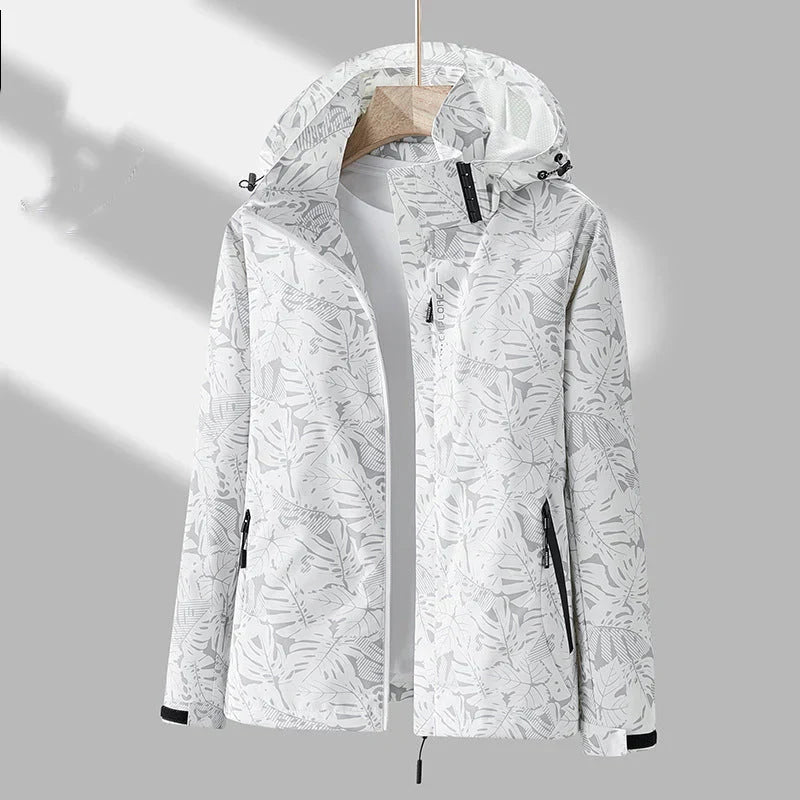 Emmaline stylische outdoor-jacke mit kapuze und print – damen