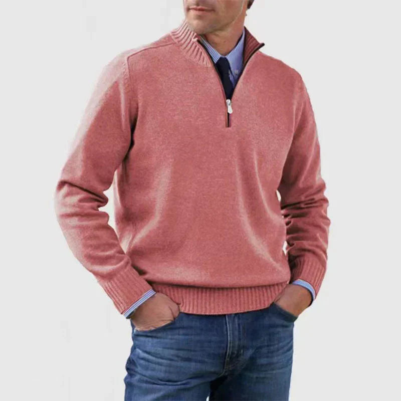 Herren pullover mit halbem reißverschluss – gemütlich und modern