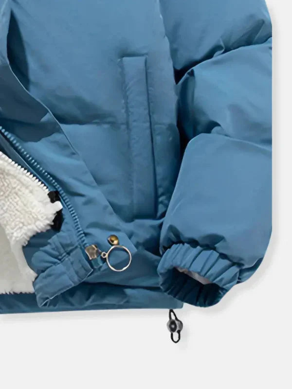 Warme damen-winterjacke mit reißverschluss – wetterfester allrounder