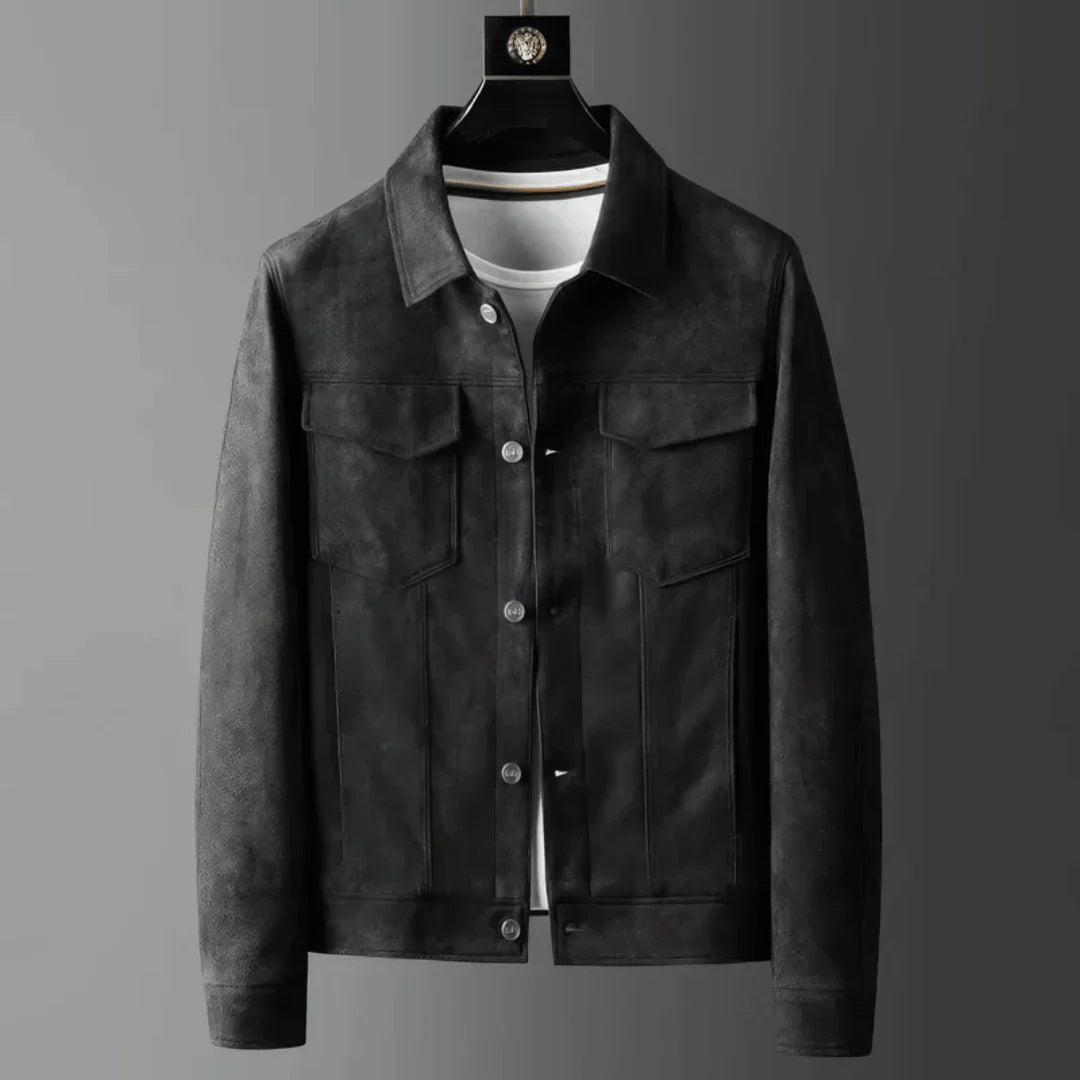 Torino herrenjacke aus wildleder im klassischen stil
