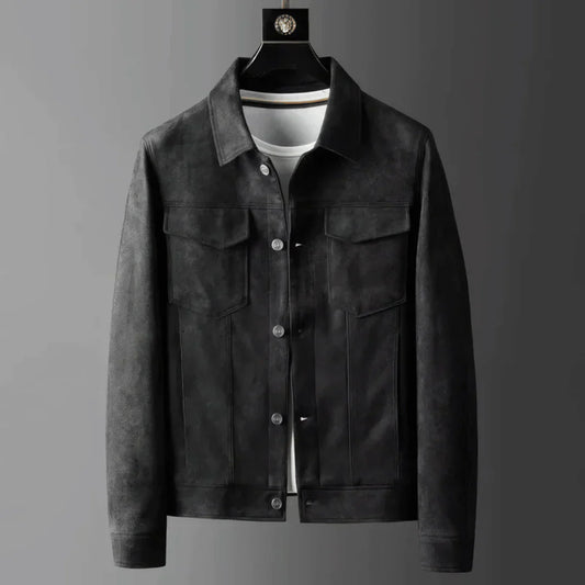 Torino herrenjacke aus wildleder im klassischen stil