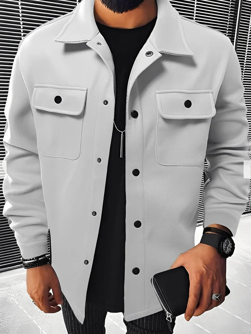 Modernes clinton-sakko mit fallendem revers und taschen – herren