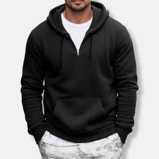 Morten – quarter-zip hoodie mit kängurutasche und relaxed fit