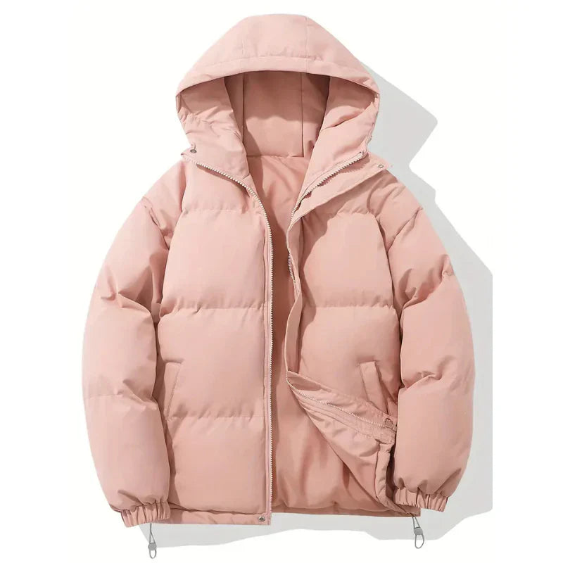Elegante winter daunenjacke mit kapuze