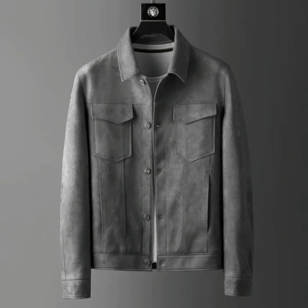 Torino herrenjacke aus wildleder im klassischen stil
