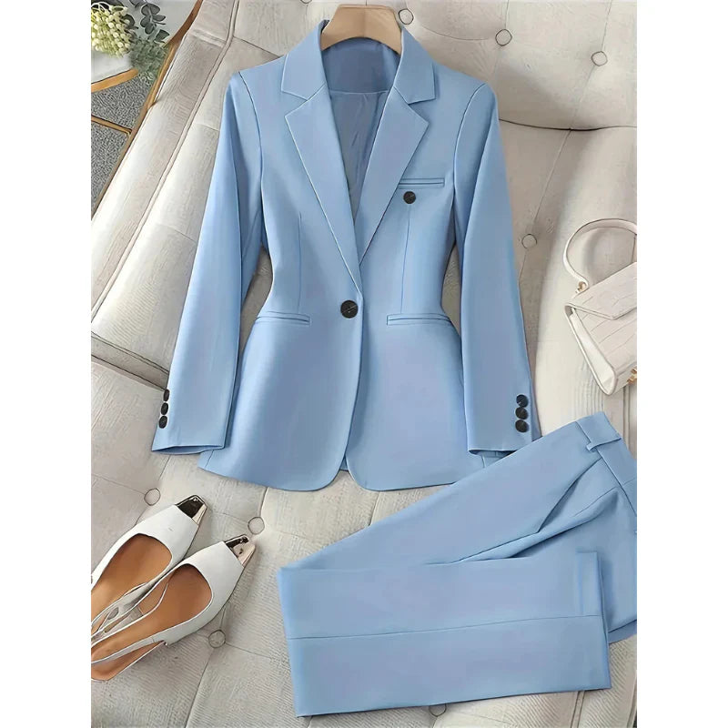 Klassisches damen blazer set mit reverskragen