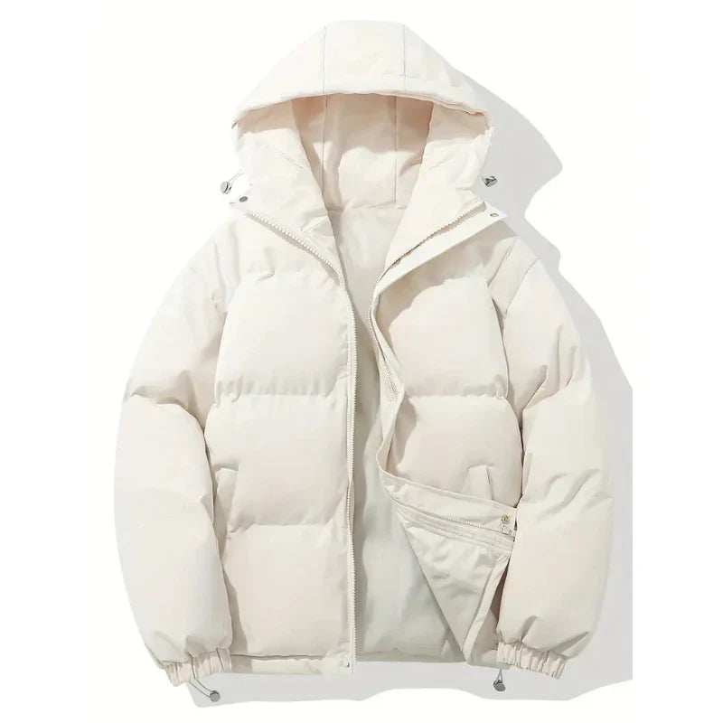 Elegante winter daunenjacke mit kapuze