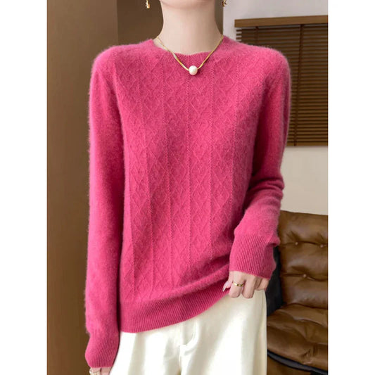 Celina damen merinowolle pullover klassisch elegant