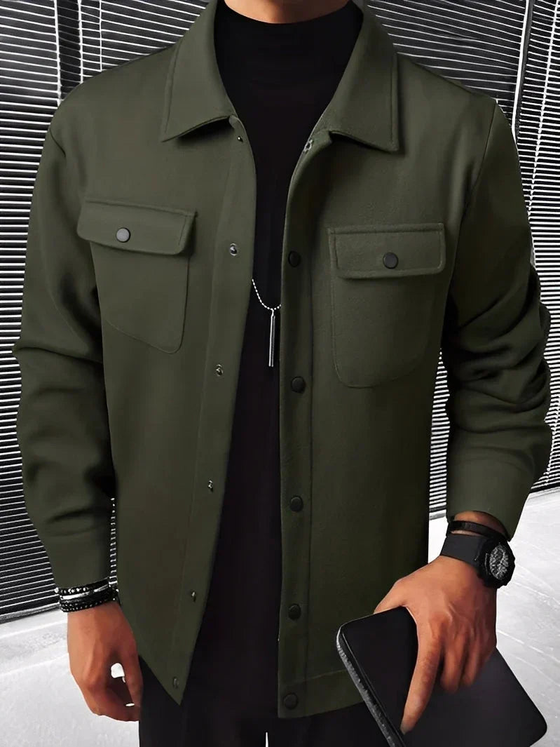 Modernes clinton-sakko mit fallendem revers und taschen – herren