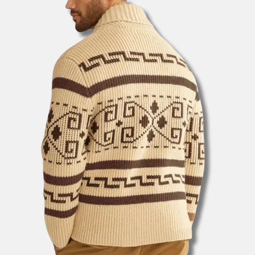 Simon – woll-cardigan mit schalkragen und zipper