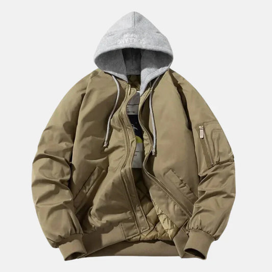 Erik – gefütterte bomberjacke mit kapuze und ärmeltasche