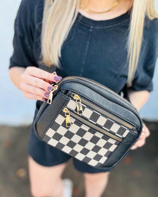 Monaco crossbody tasche mit karomuster