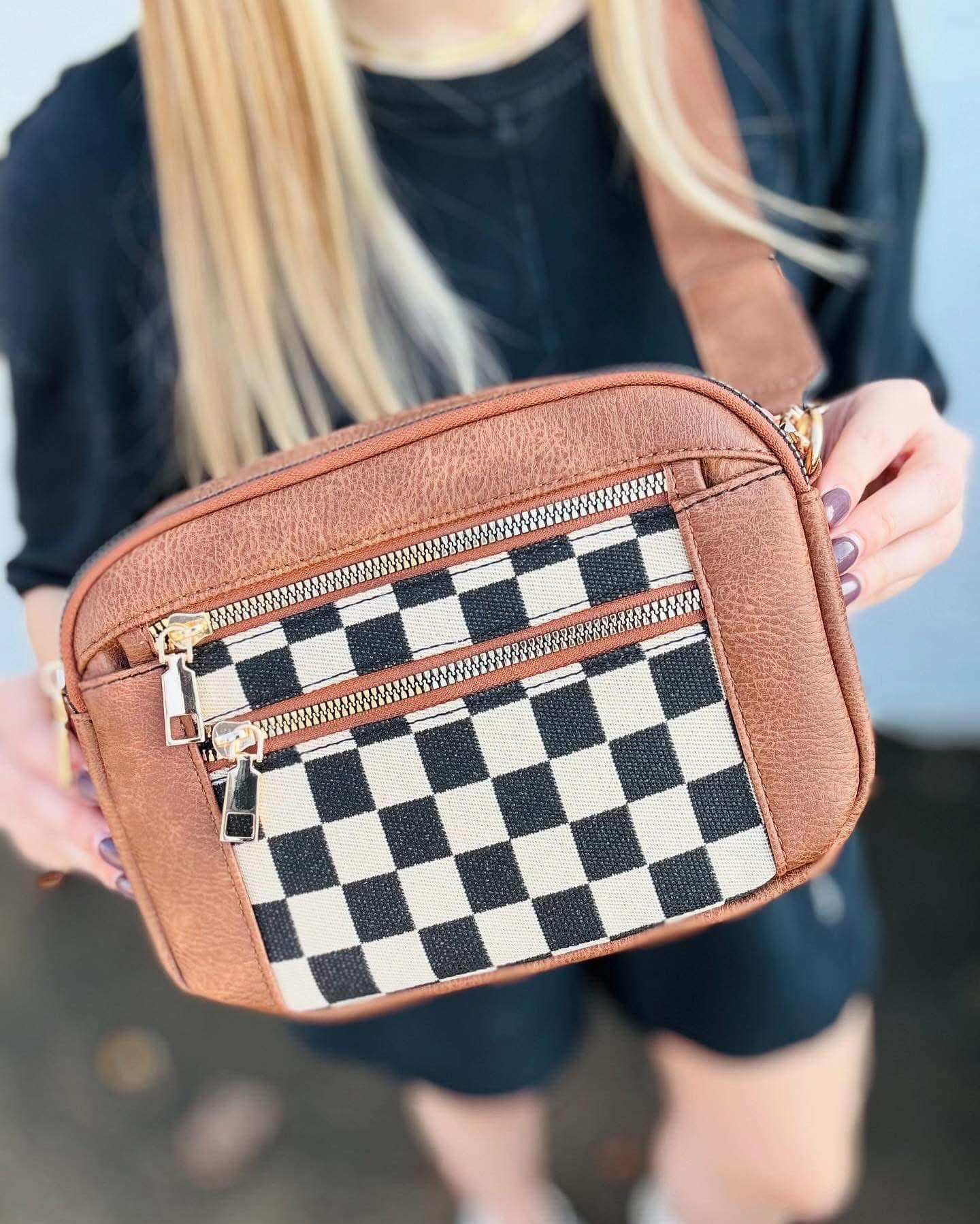 Monaco crossbody tasche mit karomuster