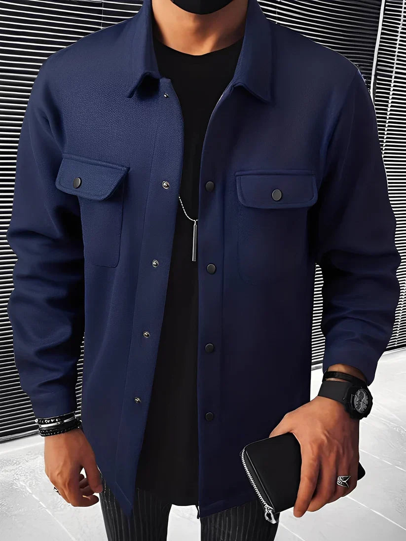 Modernes clinton-sakko mit fallendem revers und taschen – herren