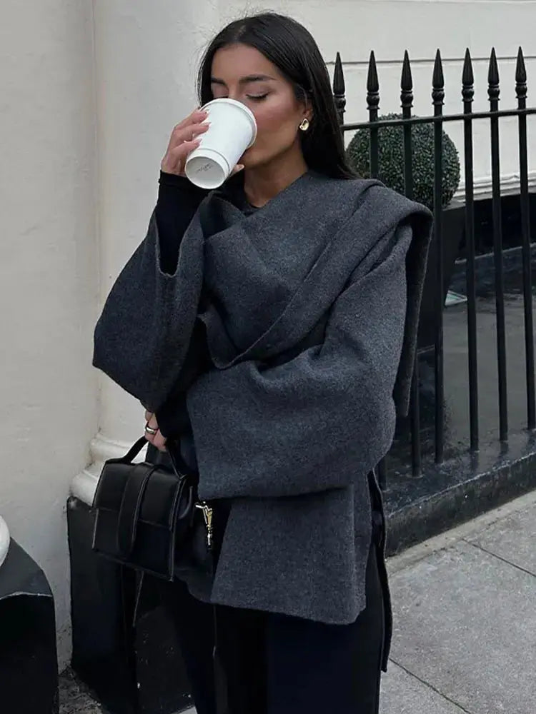 Ella cape-jacke – raffinierter layering-look