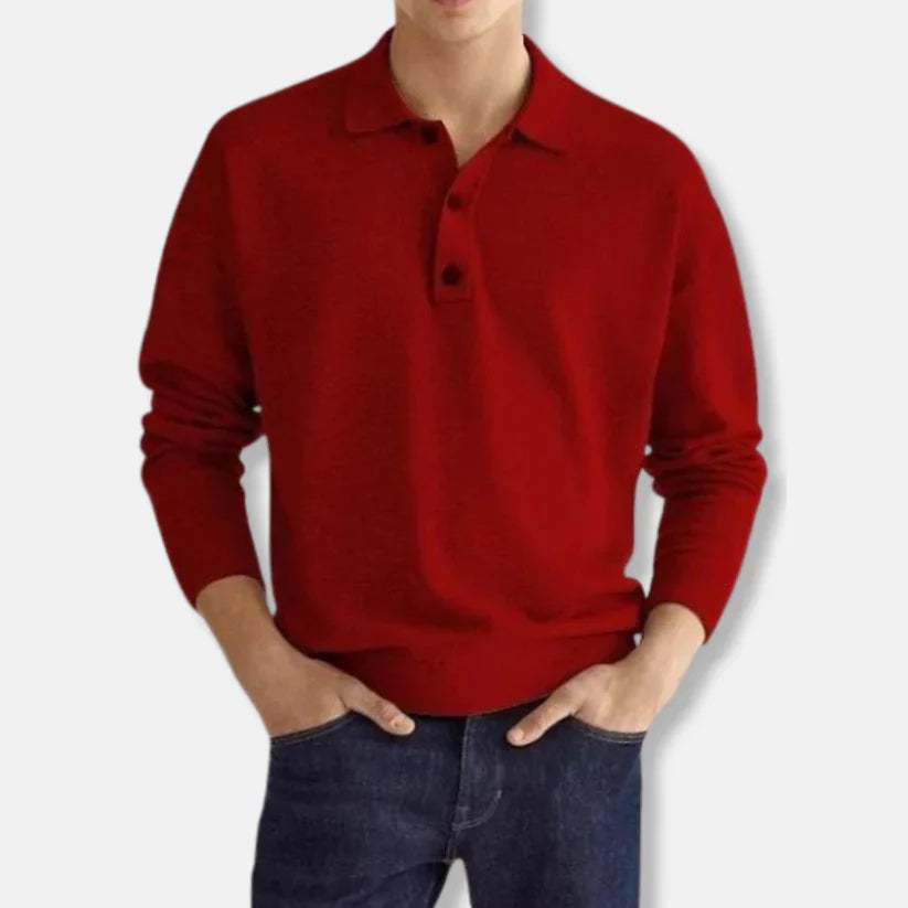 Johan – pullover mit polokragen aus baumwollmischung