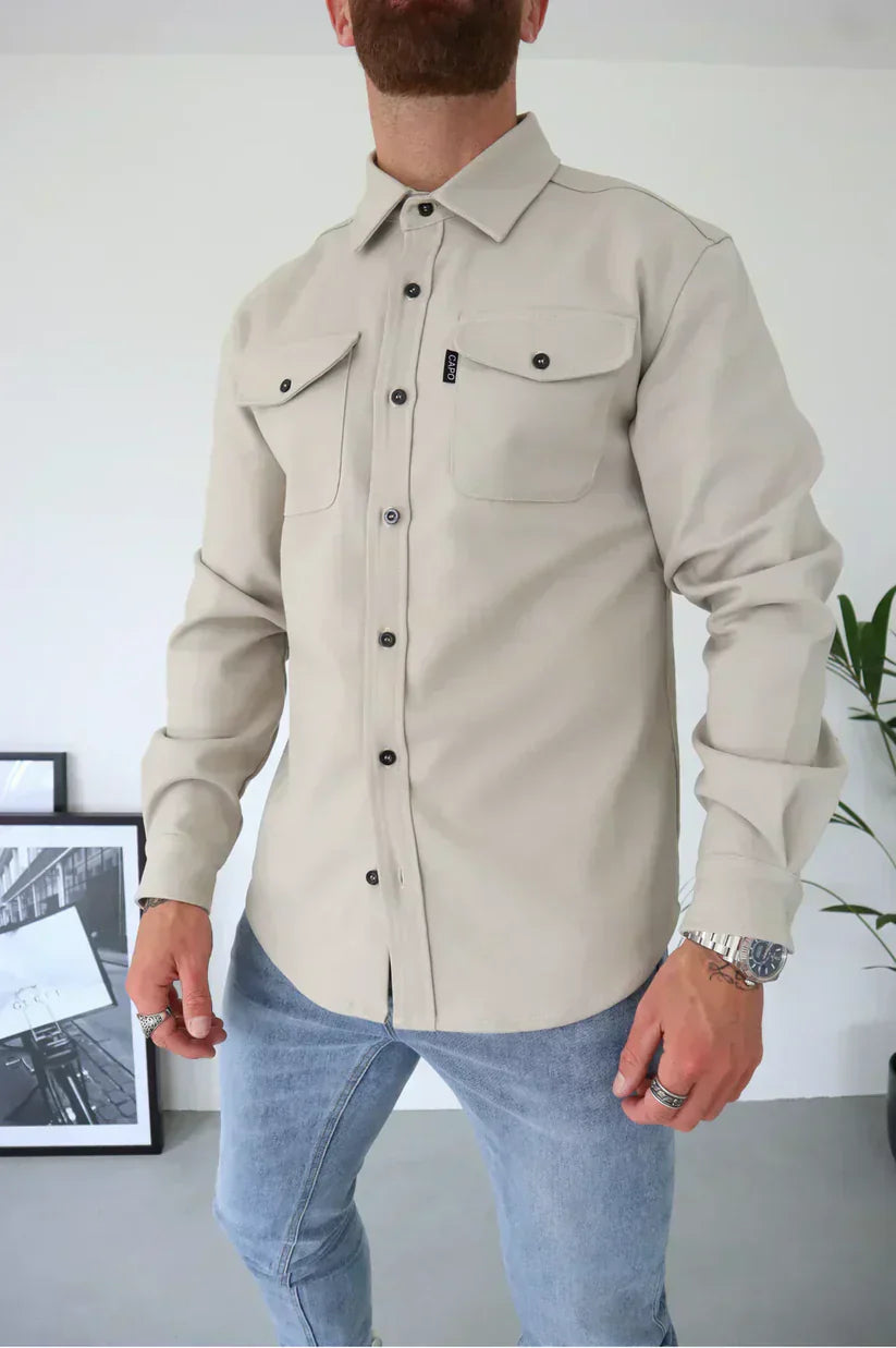 Martin – baumwoll overshirt mit knopfleiste