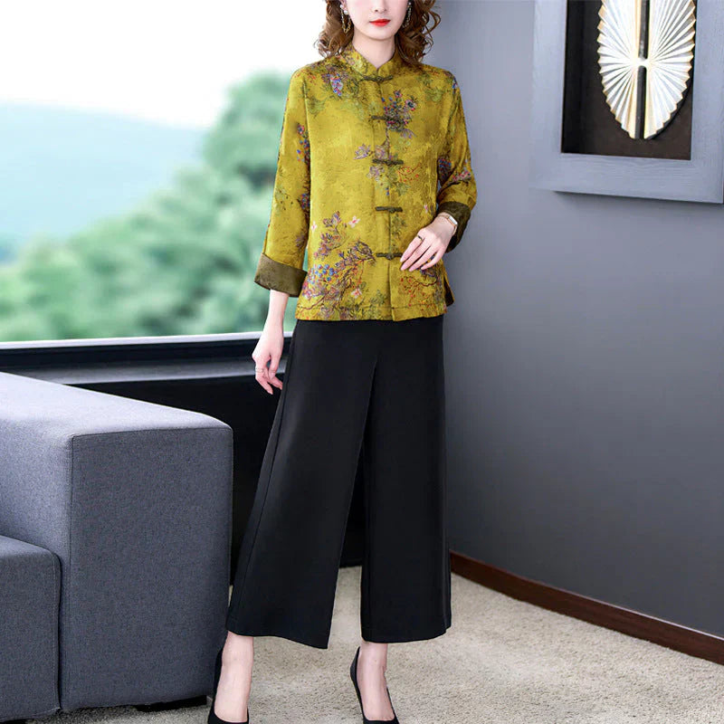 Klassischer seidenmantel moriah mit knöpfen – damen