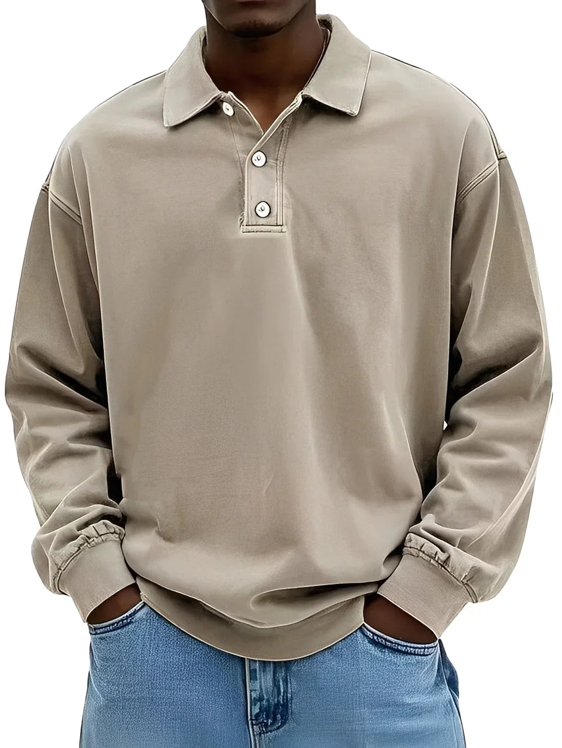 Clayton klassisches langarm-poloshirt für herren