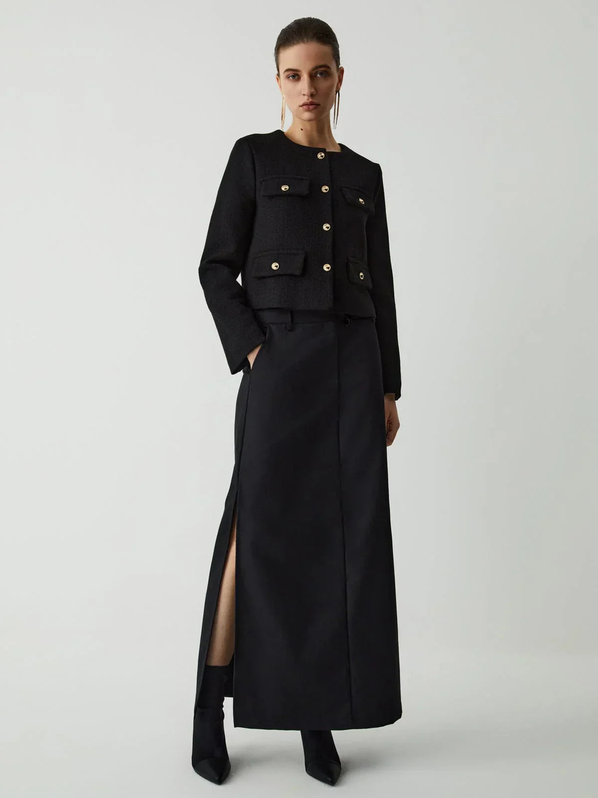 Klassische tweedjacke miriam mit goldenen knöpfen – damen