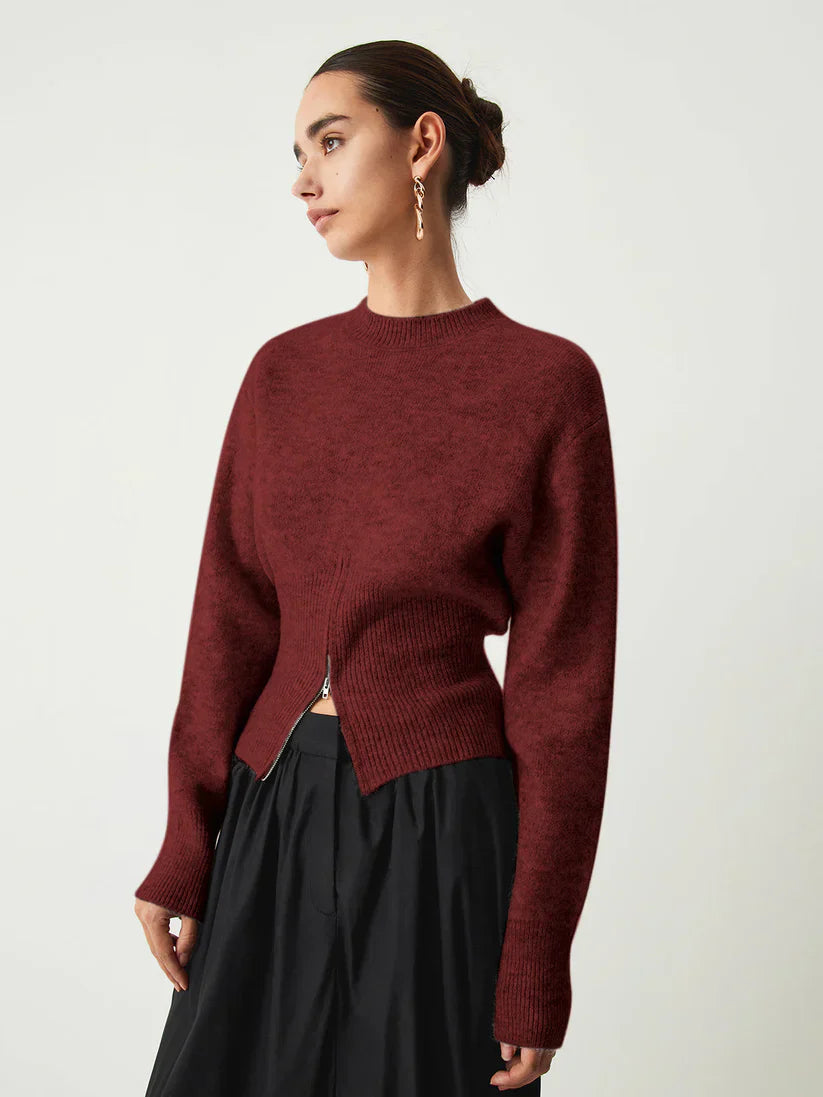 Svenja pullover mit halbem reißverschluss – damen