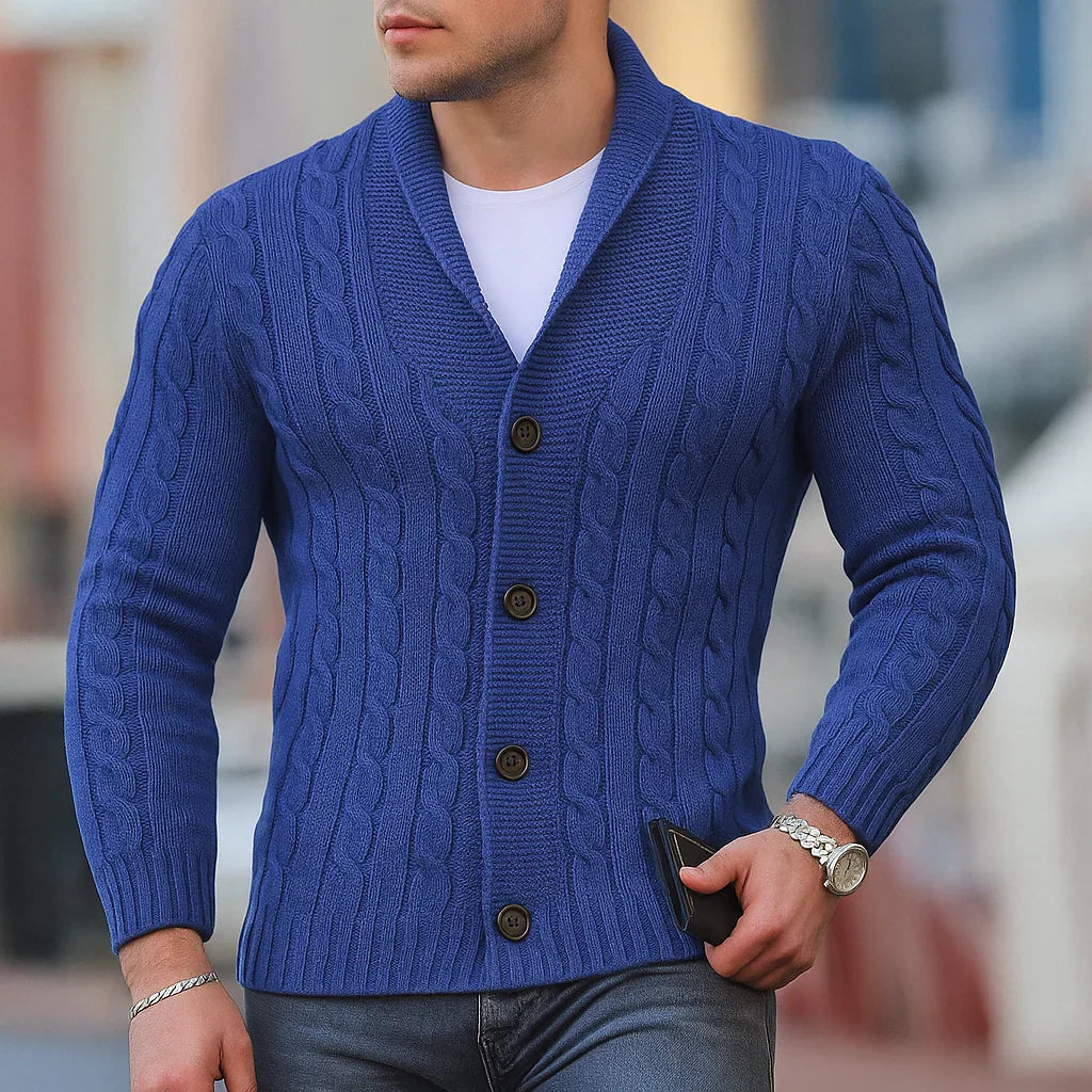 Warmer, klassischer strickcardigan für herren – herren
