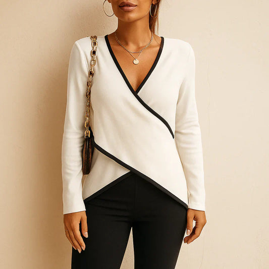 Danielle langarmpullover mit v-ausschnitt für damen