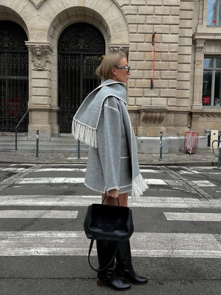 Keyra - luxe jacke mit schal