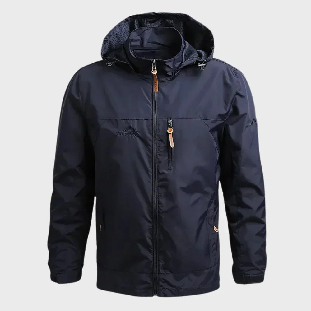 Herren-outdoorjacke mit kapuze für regen – wasserdicht und atmungsaktiv