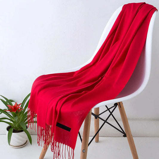 Langer cashmere schal mit fransen weich und elegant