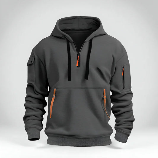 Herren-hoodie mit halbem reißverschluss – herren