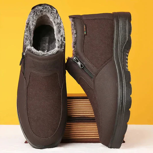 Warme herren-schneestiefel mit reißverschluss - herren