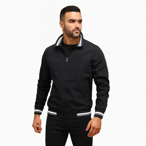 Lässige herren-bomberjacke mit reißverschluss, schmale passform – herren
