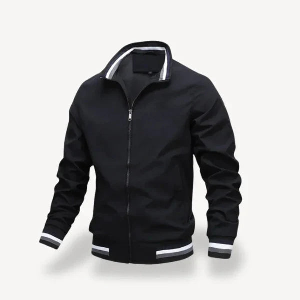 Lässige herren-bomberjacke mit reißverschluss, schmale passform – herren