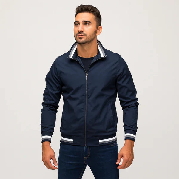 Lässige herren-bomberjacke mit reißverschluss, schmale passform – herren