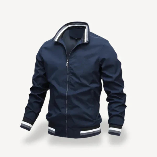 Lässige herren-bomberjacke mit reißverschluss, schmale passform – herren