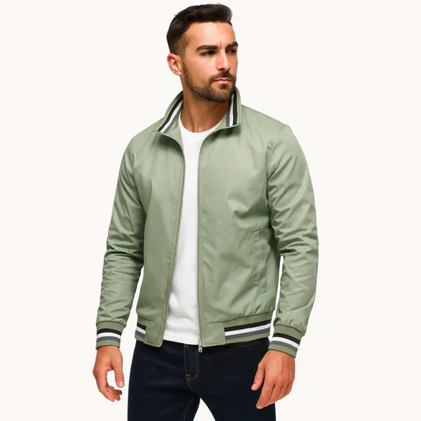 Lässige herren-bomberjacke mit reißverschluss, schmale passform – herren