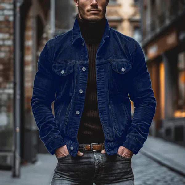Cordjacke für herren mit knopfleiste – herren