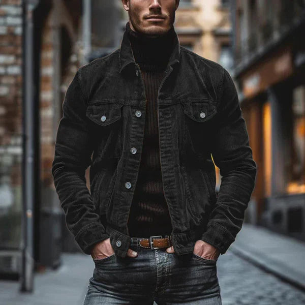 Cordjacke für herren mit knopfleiste – herren