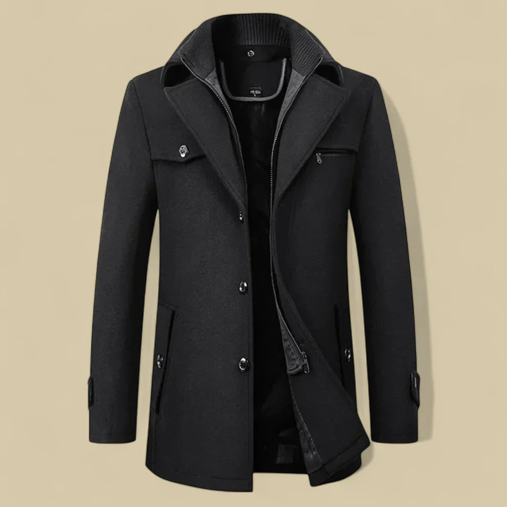 Herren-fleecejacke mit doppelter knopfleiste, maßgeschneidert für den winter – herren