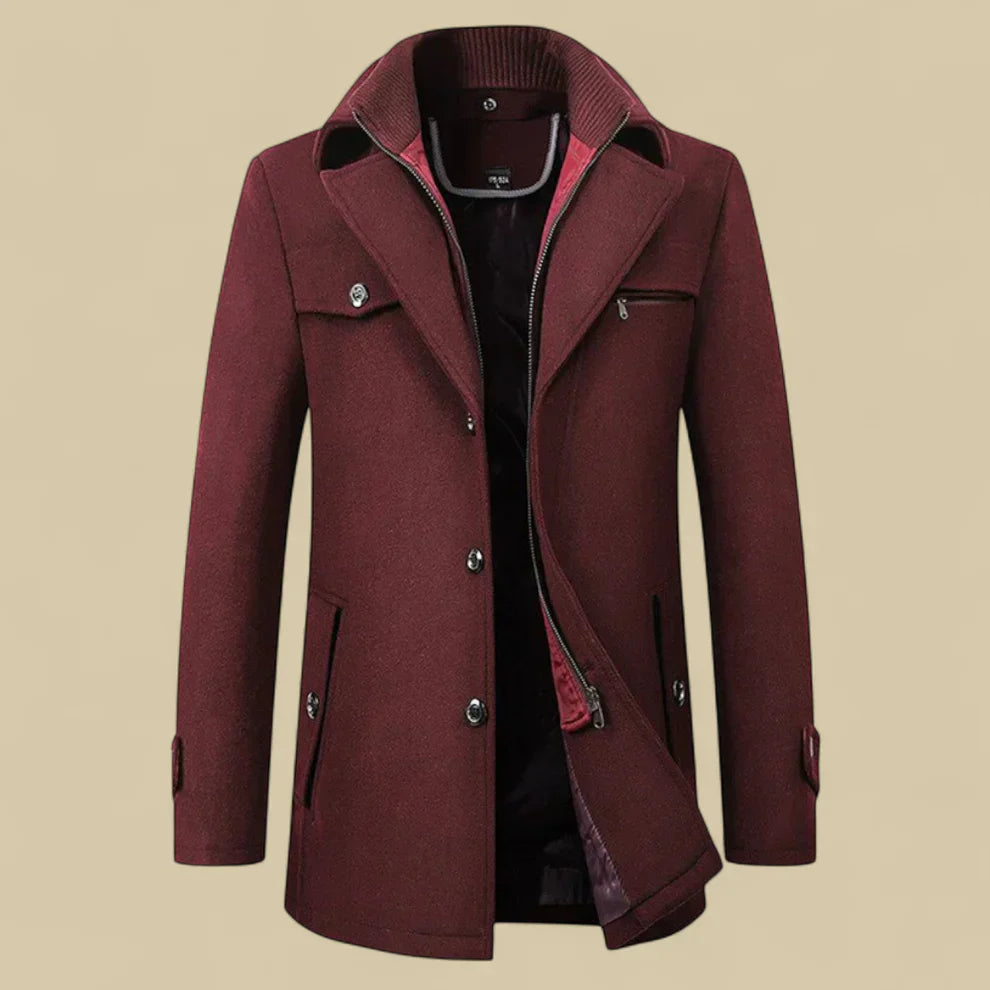 Herren-fleecejacke mit doppelter knopfleiste, maßgeschneidert für den winter – herren