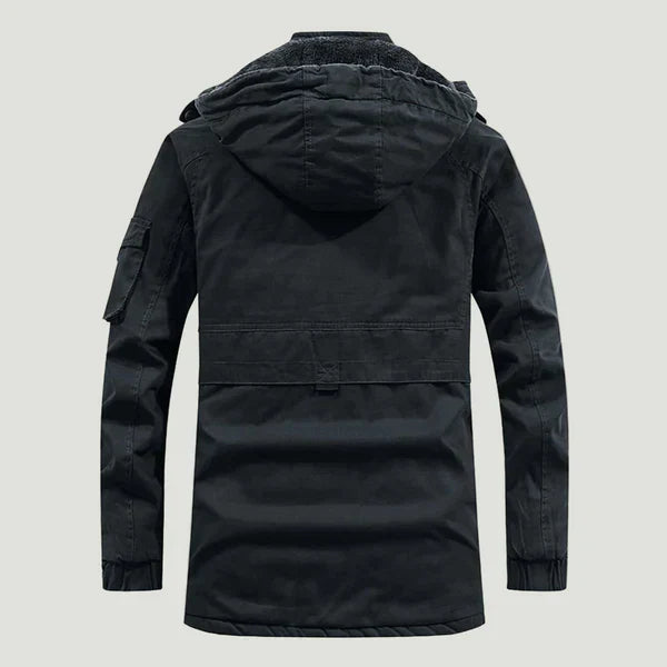 Fleece-winterjacke für herren mit kapuze – herren