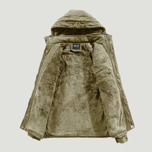 Fleece-winterjacke für herren mit kapuze – herren