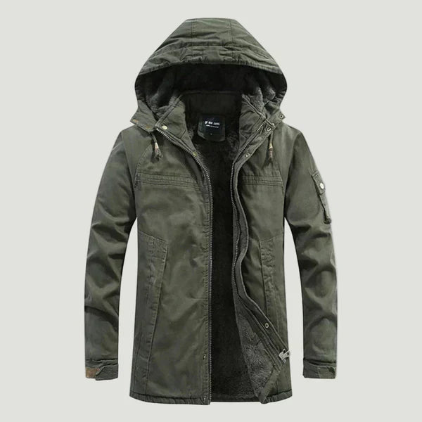 Fleece-winterjacke für herren mit kapuze – herren
